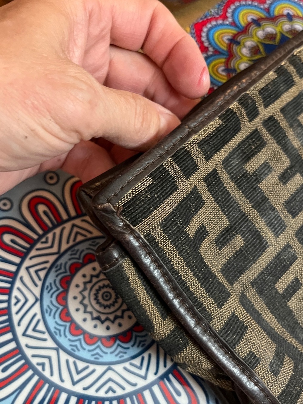 Fendi Brown & Dark Brown FF Logo Small Clutch Vintage 1970-1980 - Picture 13 of 15